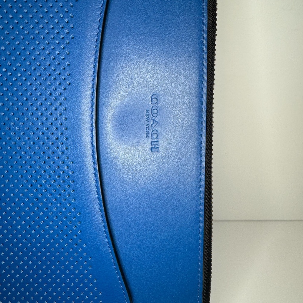 Coach Perforated Blue Leather iPad Case/Sleeve/Clutch